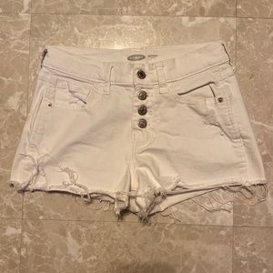 Old Navy Boyfriend Mid Rise White Jean Shorts